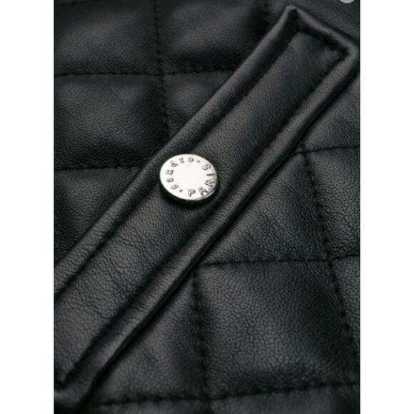 Sandro Ewan Leather Quilted Biker Jacket Size Medium - Picture 6 of 10